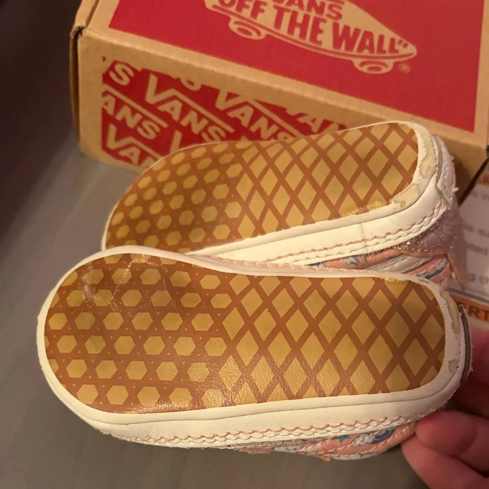 Vans Pink Rainbow Velcro Sk8-Hi Crib Shoes